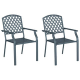 Chair 2 pcs Anthracite 56 x 65 x 89cm Steel
