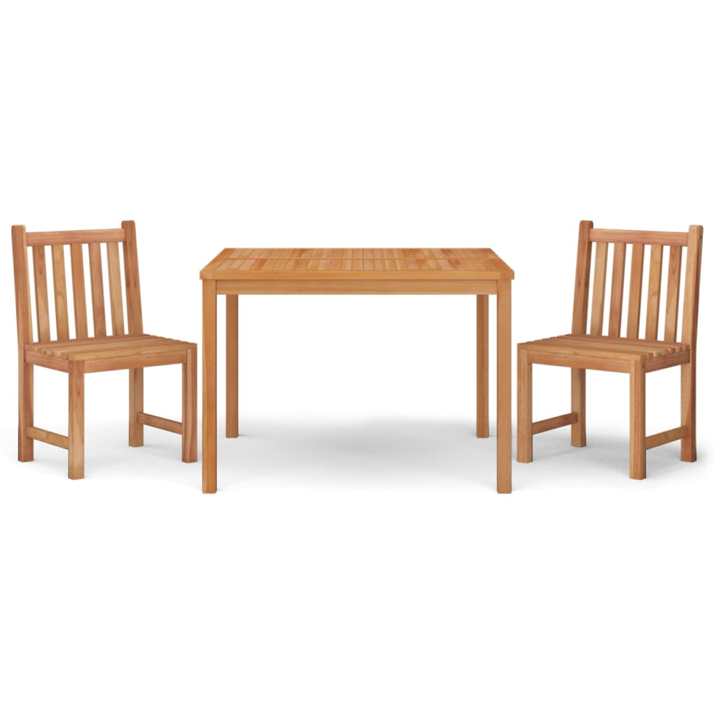 3 Piece Garden Dining Set Solid Wood Teak