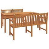 3 Piece Garden Dining Set Solid Wood Teak