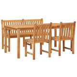 4 Piece Garden Dining Set Solid Wood Teak