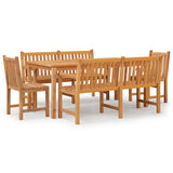 5 Piece Garden Dining Set Solid Wood Teak