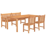 4 Piece Garden Dining Set Solid Wood Teak