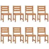 Garden Chairs 8 pcs Solid Wood Teak