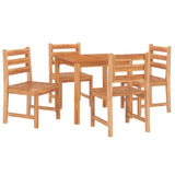 5 Piece Garden Dining Set Solid Wood Teak