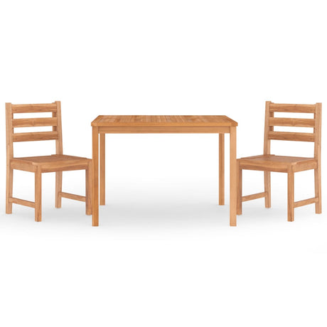 3 Piece Garden Dining Set Solid Wood Teak