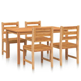 5 Piece Garden Dining Set Solid Wood Teak