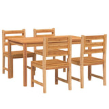 5 Piece Garden Dining Set Solid Wood Teak