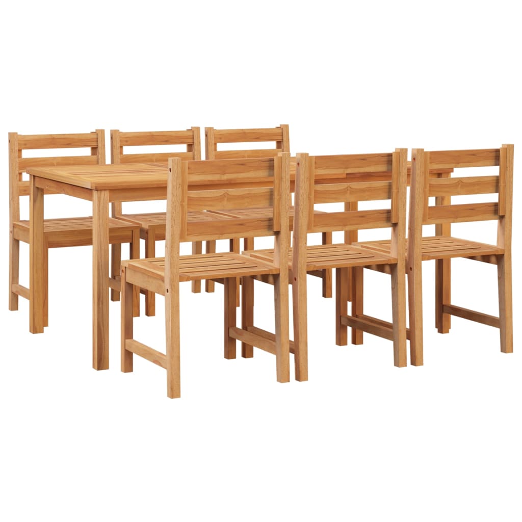 7 Piece Garden Dining Set Solid Wood Teak