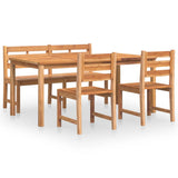 4 Piece Garden Dining Set Solid Wood Teak