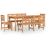 5 Piece Garden Dining Set Solid Wood Teak