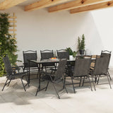 Folding Garden Chairs 8 pcs Melange Grey Steel and Textilene