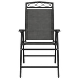 Folding Garden Chairs 4 pcs Melange Grey Steel and Textilene