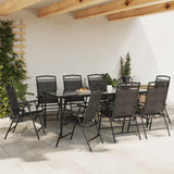 vidaXL Folding Garden Chairs 8 pcs Melange Grey Steel and Textilene