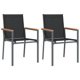 Garden Chairs 2 pcs Black 55x61.5x90 cm Textilene and Steel