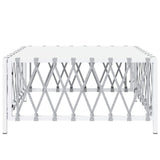 Garden Table White 70x70x34 cm Woven Fabric