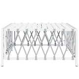 Garden Table White 70x70x34 cm Woven Fabric