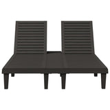 Double Sun Lounger Black 155x138x83 cm Polypropylene