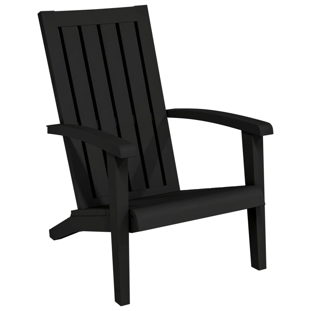 Garden Adirondack Chair Black Polypropylene