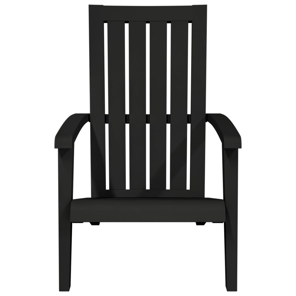 Garden Adirondack Chair Black Polypropylene