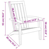 Garden Adirondack Chair Black Polypropylene