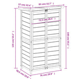 Garden Tool Shed Grey 83x57x140 cm Solid Wood Pine