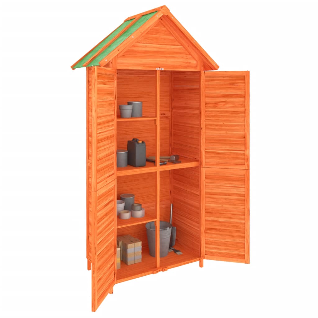 Garden Tool Shed Brown 89x52.5x175 cm Solid Wood Pine