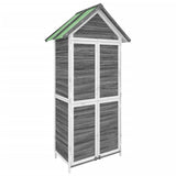 Garden Tool Shed Grey 89x52.5x175 cm Solid Wood Pine