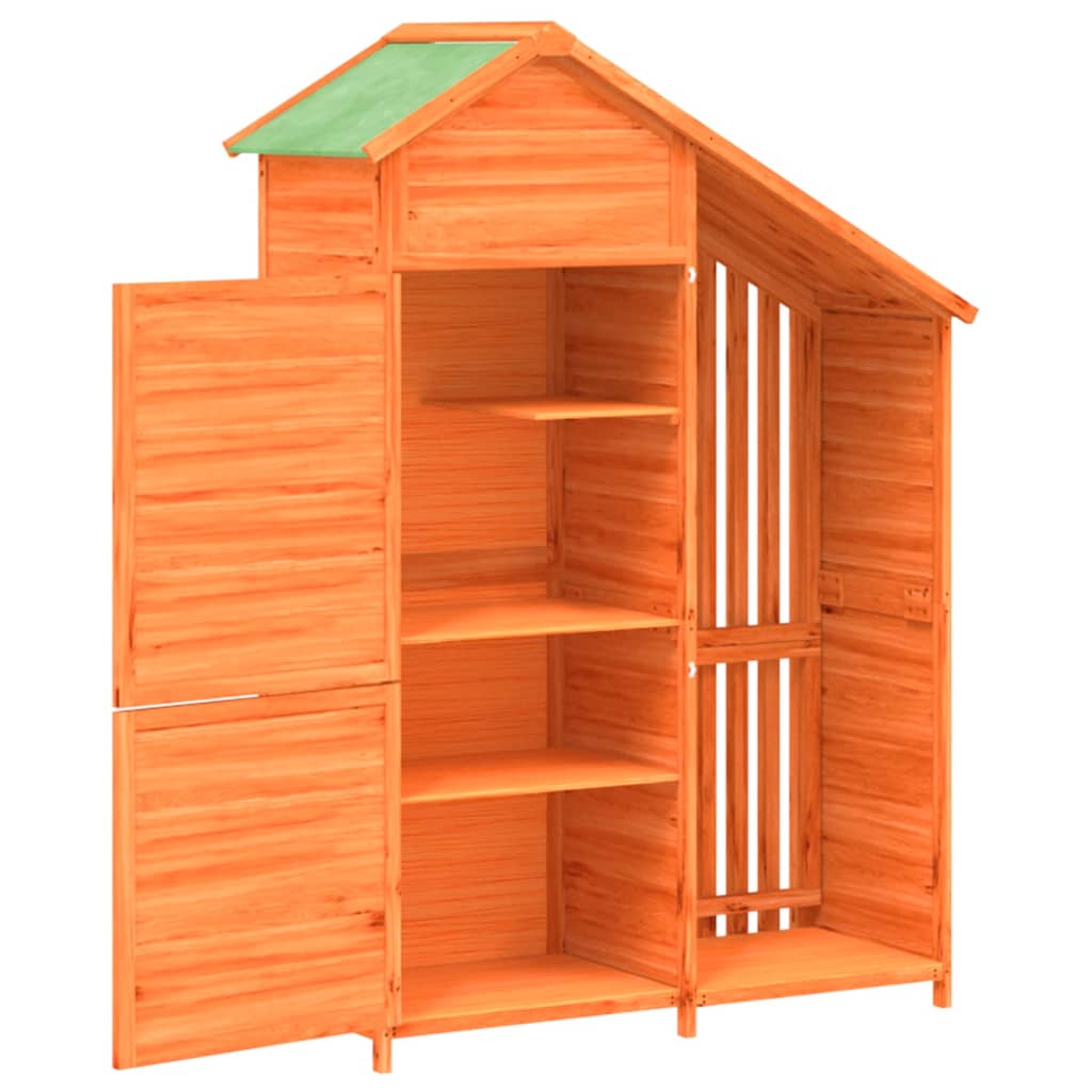 Garden Tool Shed Brown 120x53.5x170 cm Solid Wood Pine