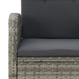 9 Piece Garden Dining Set Grey Poly Rattan&Solid Wood Acacia