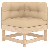 Corner Sofa with Cushions Solid Wood Pine