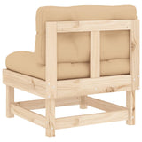 Middle Sofa with Cushions Solid Wood Pine