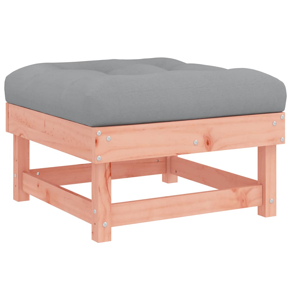 Garden Footstool with Cushion Solid Wood Douglas