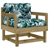 Garden Chairs with Cushions 2 pcs Impregnated Wood Pine