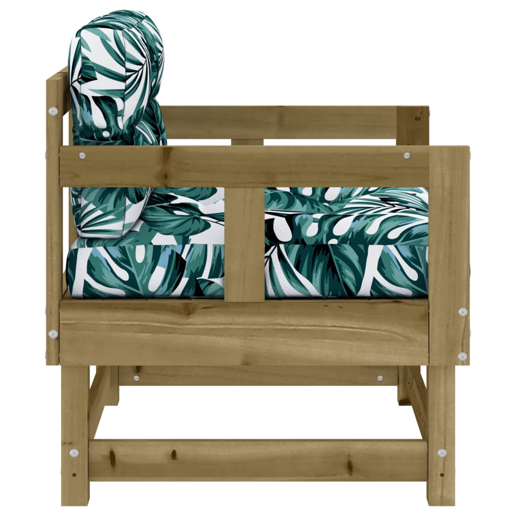 Garden Chairs with Cushions 2 pcs Impregnated Wood Pine