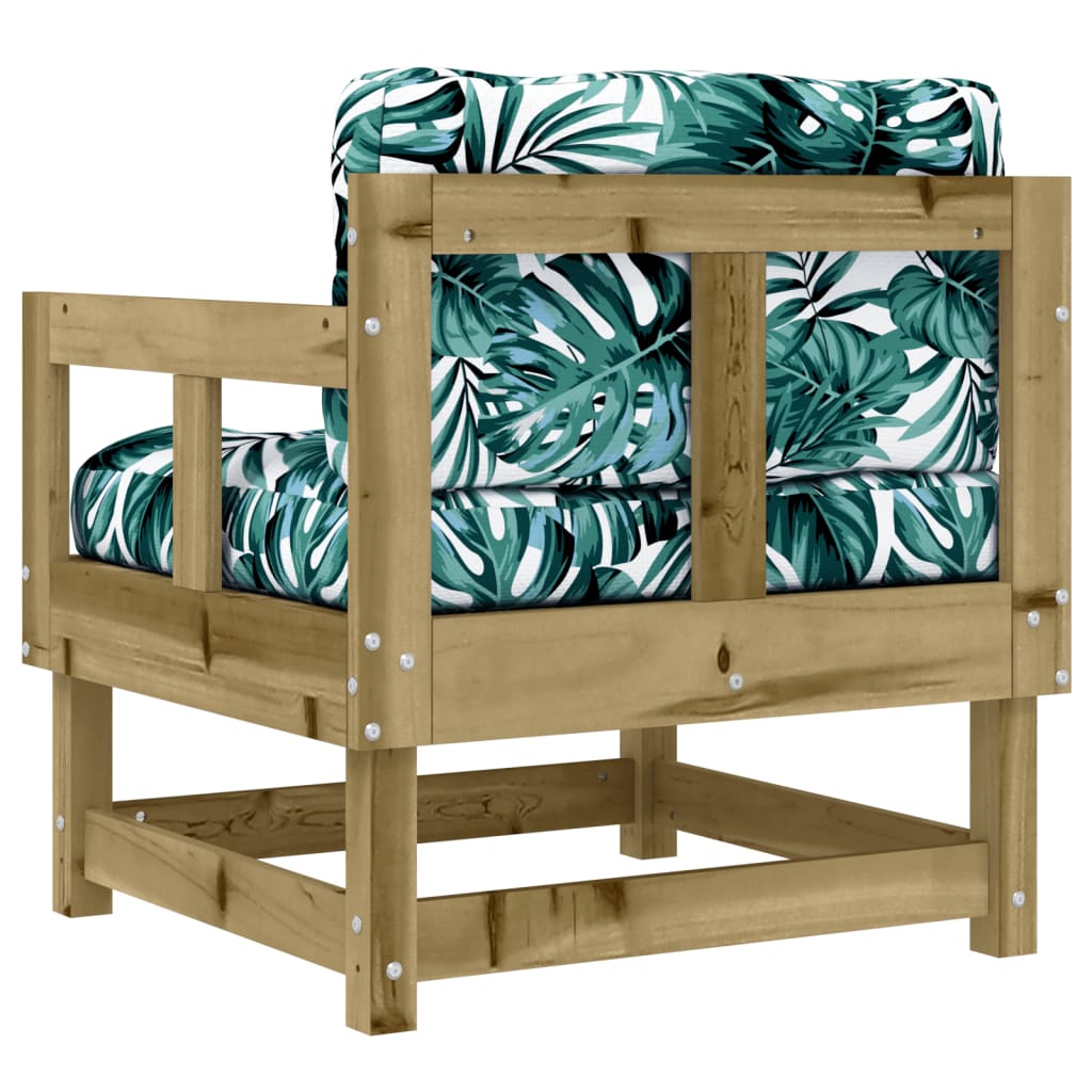 Garden Chairs with Cushions 2 pcs Impregnated Wood Pine