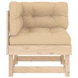 Corner Sofas with Cushions 2 pcs Solid Wood Pine