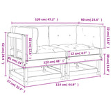 Corner Sofas with Cushions 2 pcs Solid Wood Pine