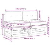 Middle Sofas with Cushions 2 pcs Impregnated Wood Pine