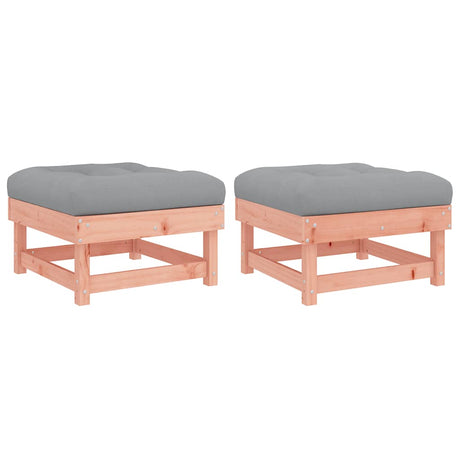 Garden Footstools with Cushions 2pcs Solid Wood Douglas