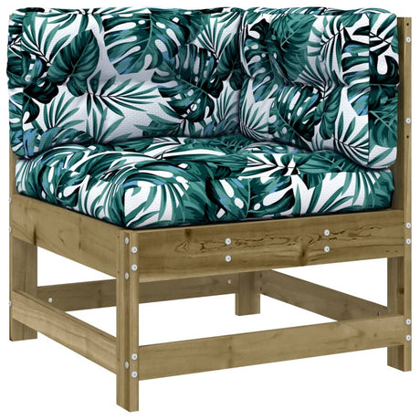 Corner Sofa with Cushions Impregnated Wood Pine