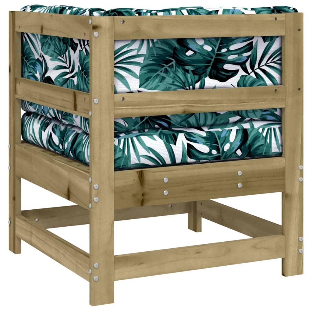 Corner Sofa with Cushions Impregnated Wood Pine