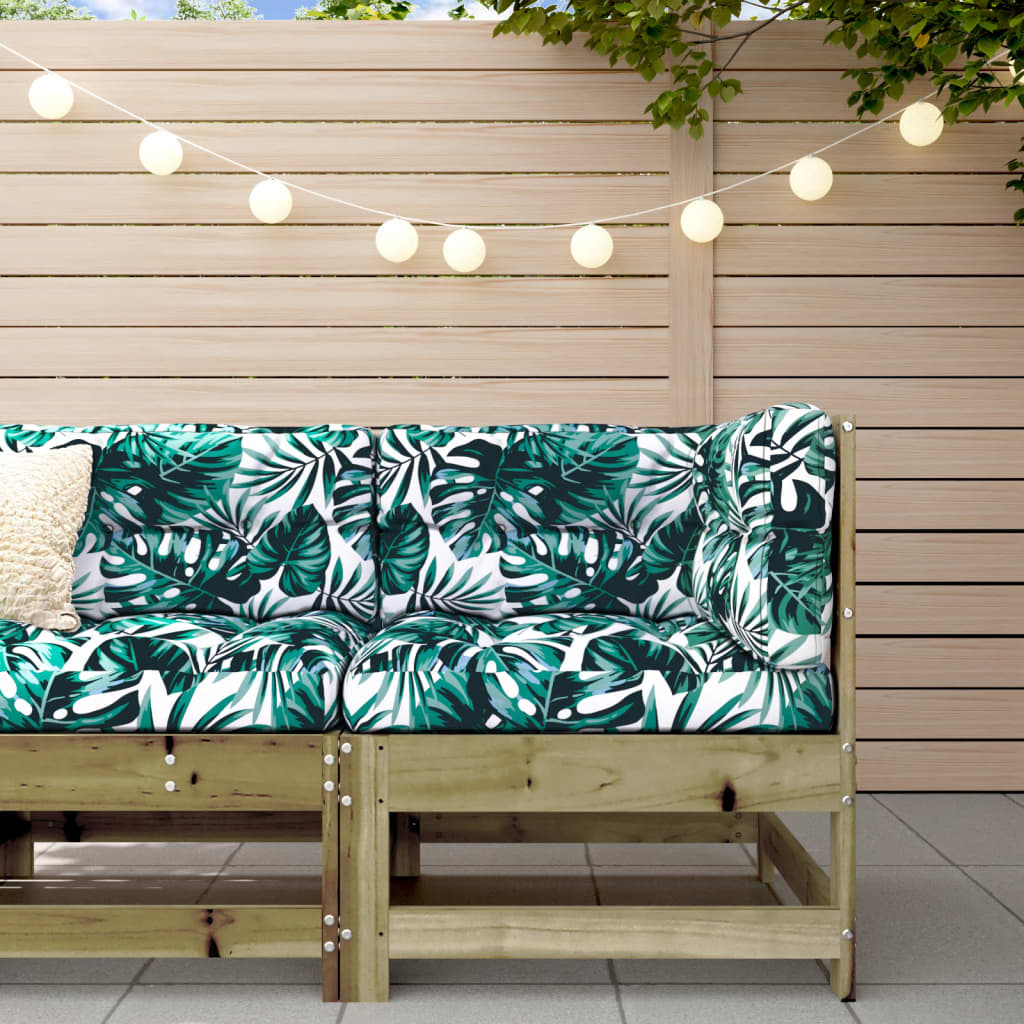 Corner Sofa with Cushions Impregnated Wood Pine