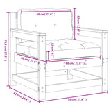 Garden Chairs with Cushions 2 pcs Solid Wood Pine