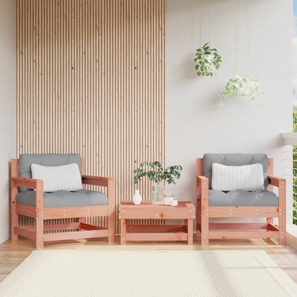 Garden Chairs with Cushions 2 pcs Solid Wood Douglas