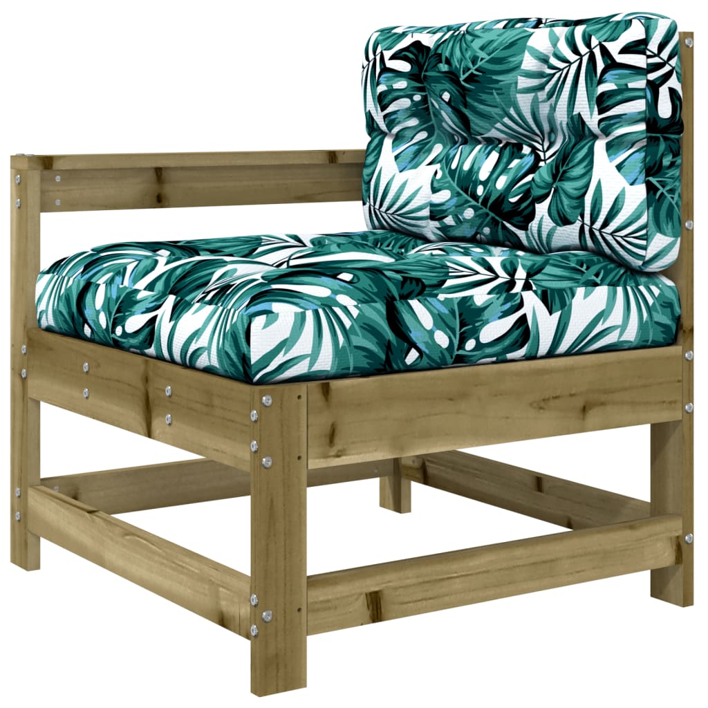 Garden Chair with Cushions Impregnated Wood Pine