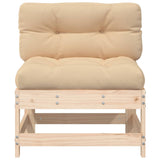 Middle Sofas with Cushions 2 pcs Solid Wood Pine