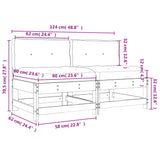 Middle Sofas with Cushions 2 pcs Grey Solid Wood Pine