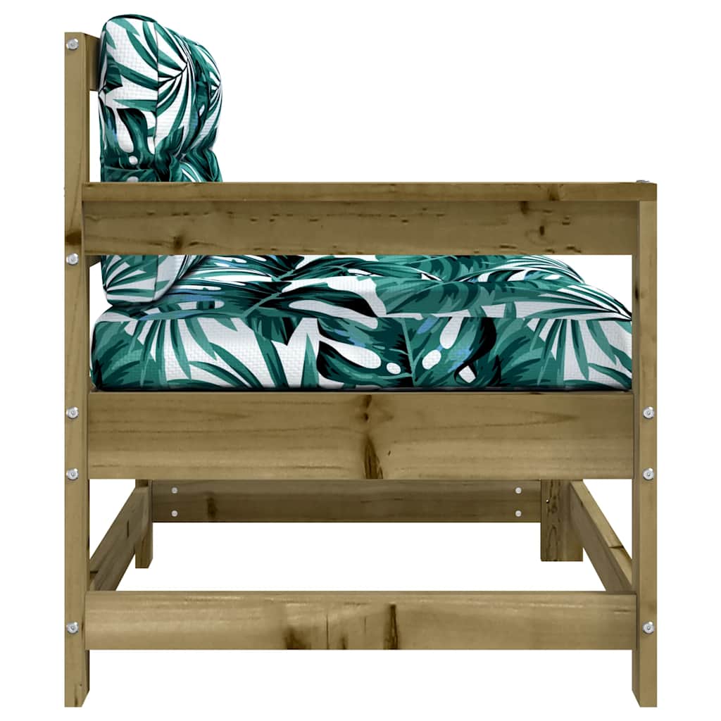 Garden Chairs with Cushions 2 pcs Impregnated Wood Pine