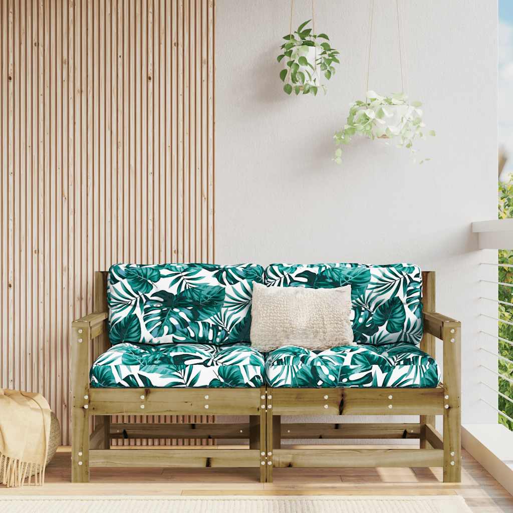 Garden Chairs with Cushions 2 pcs Impregnated Wood Pine