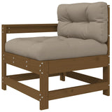 3 Piece Garden Lounge Set with Cushions Honey Brown Solid Wood